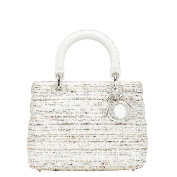 Sac Lady Dior Cannage Tweed Blanc occasion état parfait – coloris rare certifié Avaia