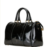 Sac Polochon Chanel en Cuir Verni Noir et Attributs Dorés Avaia