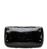 Sac Polochon Chanel en Cuir Verni Noir et Attributs Dorés Avaia