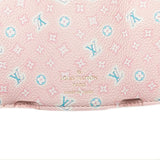 Portefeuille Compact Louis Vuitton Lockmini en Cuir Rose Poudré Avaia