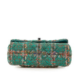 Sac Chanel Classique Flap Bag en Tweed Vert Émeraude et Multicolore Avaia