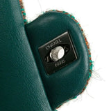 Sac Chanel Classique Flap Bag en Tweed Vert Émeraude et Multicolore Avaia