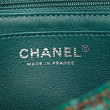 Sac Chanel Classique Flap Bag en Tweed Vert Émeraude et Multicolore Avaia