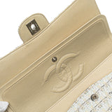 Sac Chanel Matelassé 25 Coco Mark W Flap Tweed Blanc Beige occasion état très bon – certifié authentique Avaia