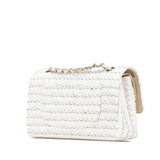Sac Chanel Matelassé 25 Coco Mark W Flap Tweed Blanc Beige occasion état très bon – certifié authentique Avaia