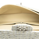 Sac Chanel Matelassé 25 Coco Mark W Flap Tweed Blanc Beige occasion état très bon – certifié authentique Avaia
