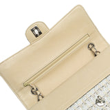 Sac Chanel Matelassé 25 Coco Mark W Flap Tweed Blanc Beige occasion état très bon – certifié authentique Avaia